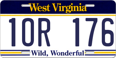WV license plate 1OR176