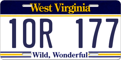 WV license plate 1OR177