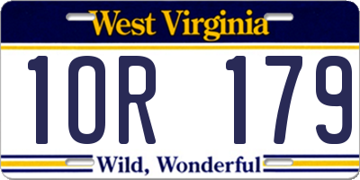 WV license plate 1OR179
