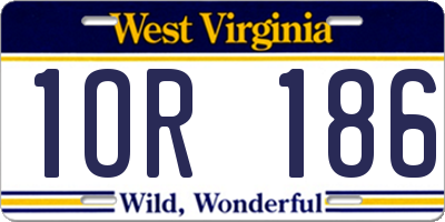 WV license plate 1OR186