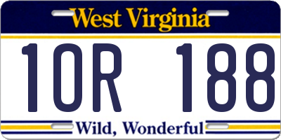 WV license plate 1OR188
