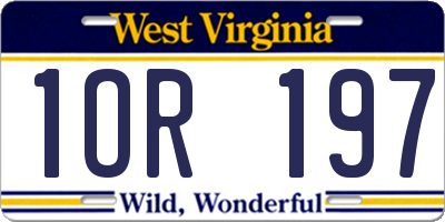 WV license plate 1OR197