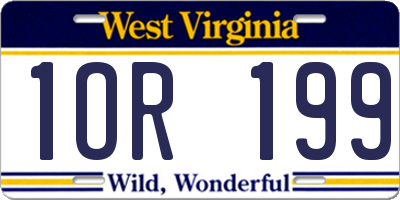 WV license plate 1OR199