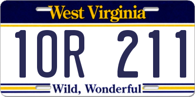 WV license plate 1OR211