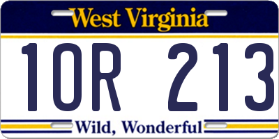 WV license plate 1OR213