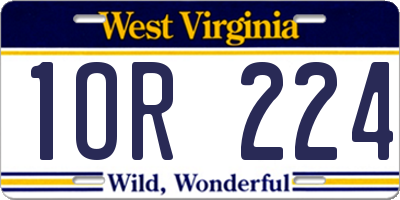 WV license plate 1OR224