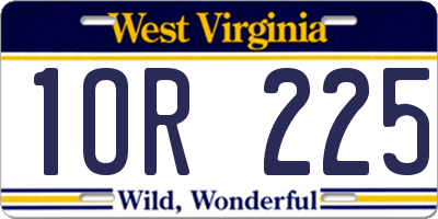 WV license plate 1OR225