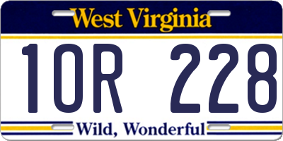 WV license plate 1OR228