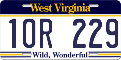 WV license plate 1OR229