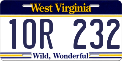 WV license plate 1OR232