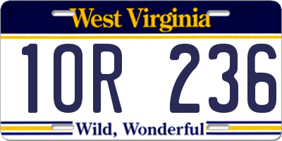 WV license plate 1OR236