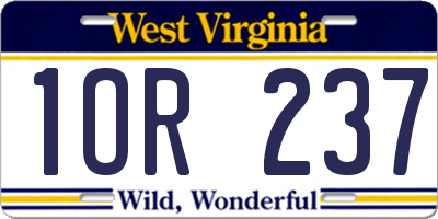 WV license plate 1OR237