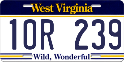 WV license plate 1OR239