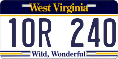 WV license plate 1OR240
