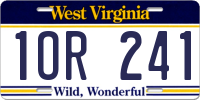 WV license plate 1OR241