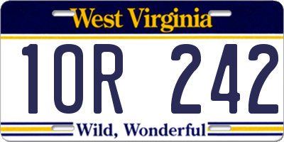 WV license plate 1OR242