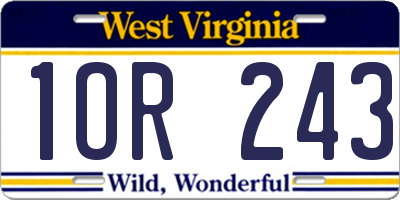 WV license plate 1OR243