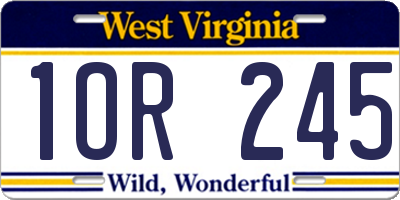 WV license plate 1OR245