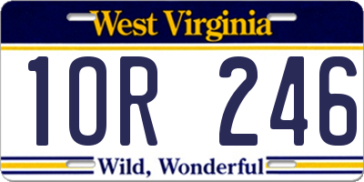 WV license plate 1OR246