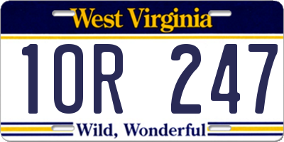 WV license plate 1OR247