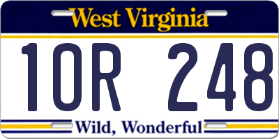 WV license plate 1OR248
