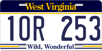 WV license plate 1OR253