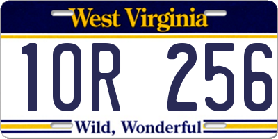 WV license plate 1OR256