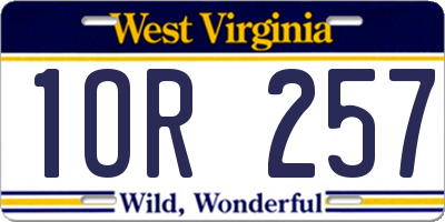 WV license plate 1OR257