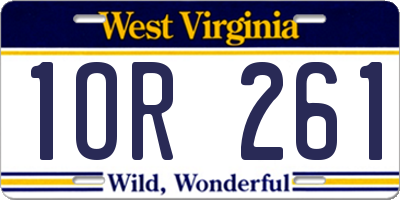 WV license plate 1OR261