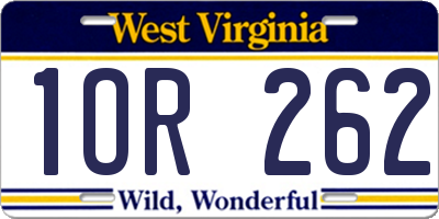WV license plate 1OR262