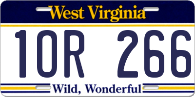 WV license plate 1OR266
