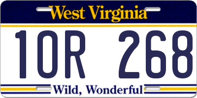 WV license plate 1OR268