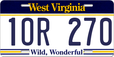 WV license plate 1OR270