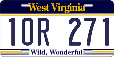 WV license plate 1OR271