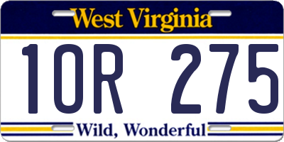 WV license plate 1OR275