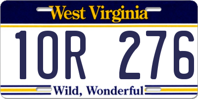 WV license plate 1OR276