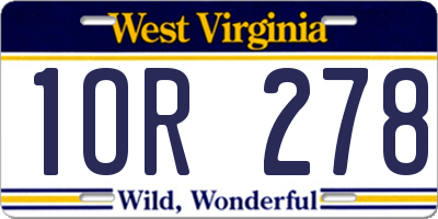 WV license plate 1OR278