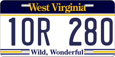 WV license plate 1OR280