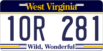 WV license plate 1OR281