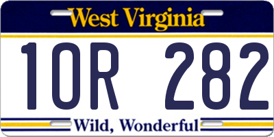 WV license plate 1OR282