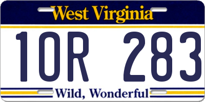 WV license plate 1OR283