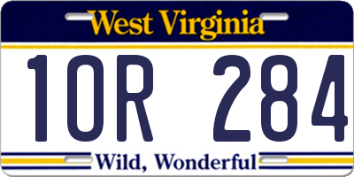 WV license plate 1OR284