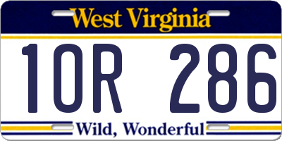 WV license plate 1OR286