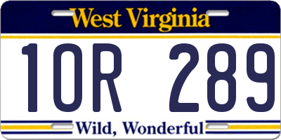 WV license plate 1OR289