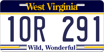 WV license plate 1OR291