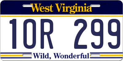 WV license plate 1OR299