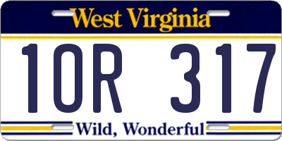 WV license plate 1OR317
