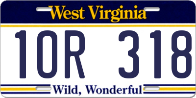 WV license plate 1OR318