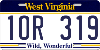 WV license plate 1OR319