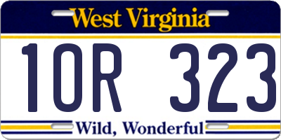WV license plate 1OR323